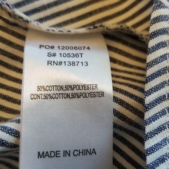 DOE & Rae S blue and white stripe mini dress cotton‎ polyester blend - Picture 5 of 6